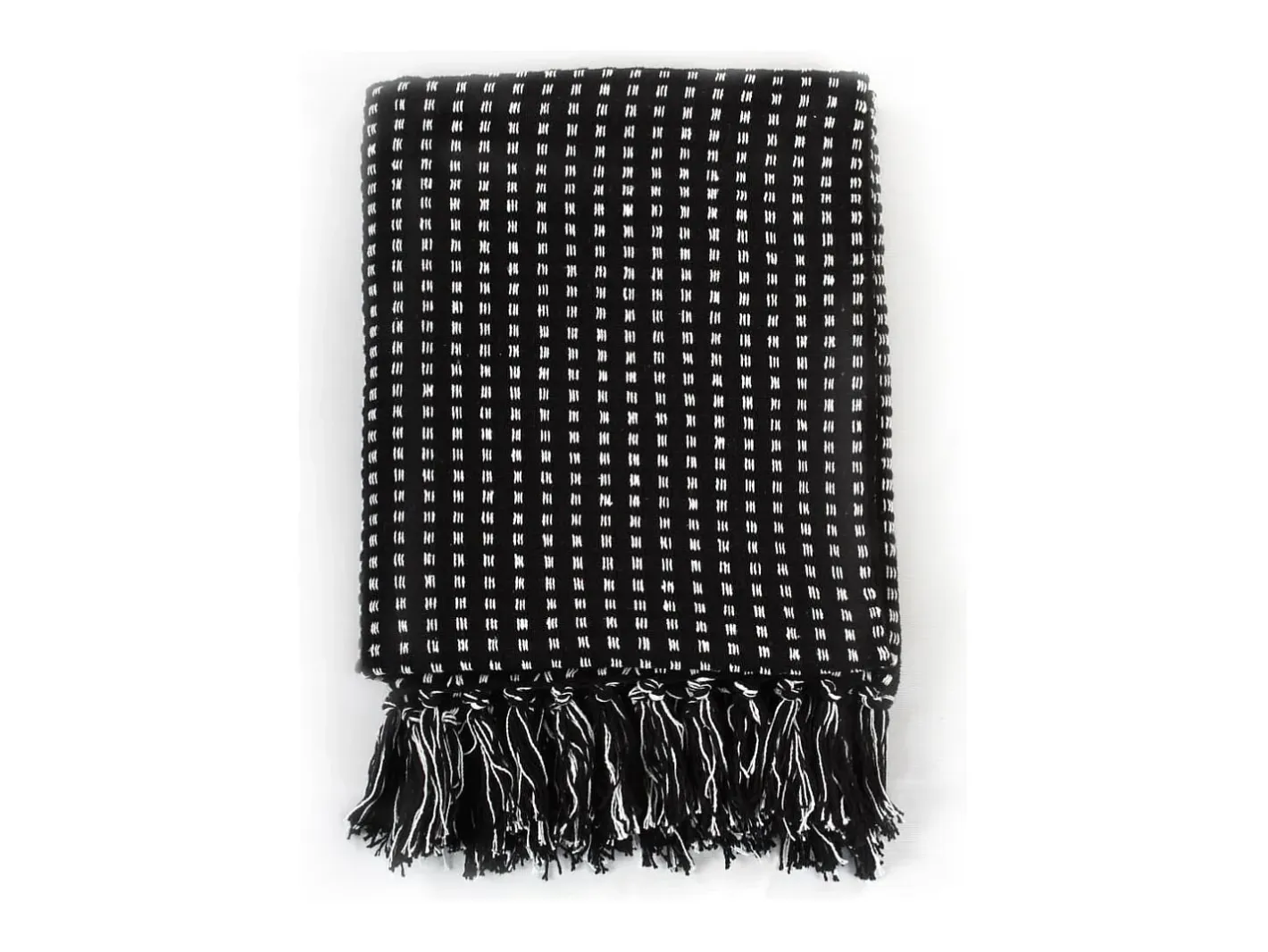 Manta a cuadros de algodón 125x150 cm ES440354 Negro