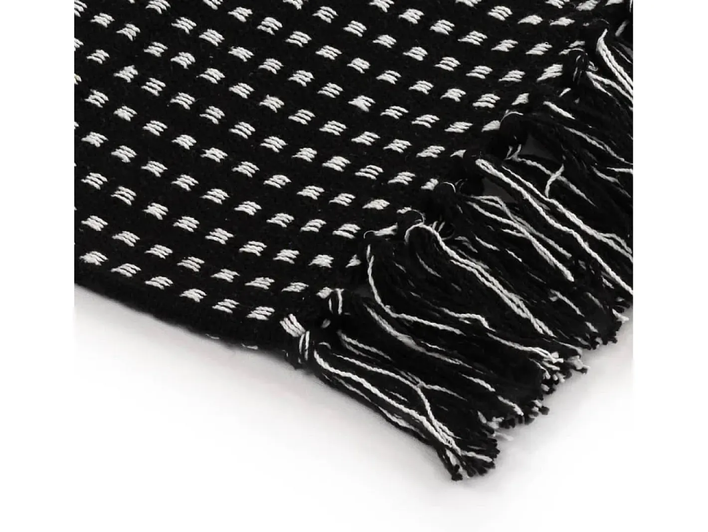 Manta a cuadros de algodón 125x150 cm ES440354 Negro