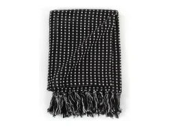 Manta a cuadros de algodón 220x250 cm ES976329 Negro Hot