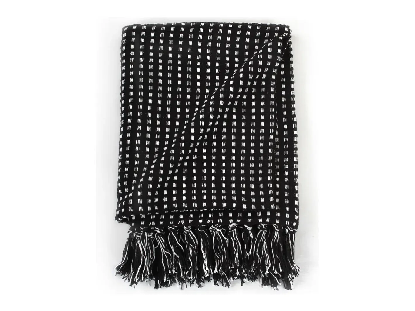 Manta a cuadros de algodón 220x250 cm ES976329 Negro Hot