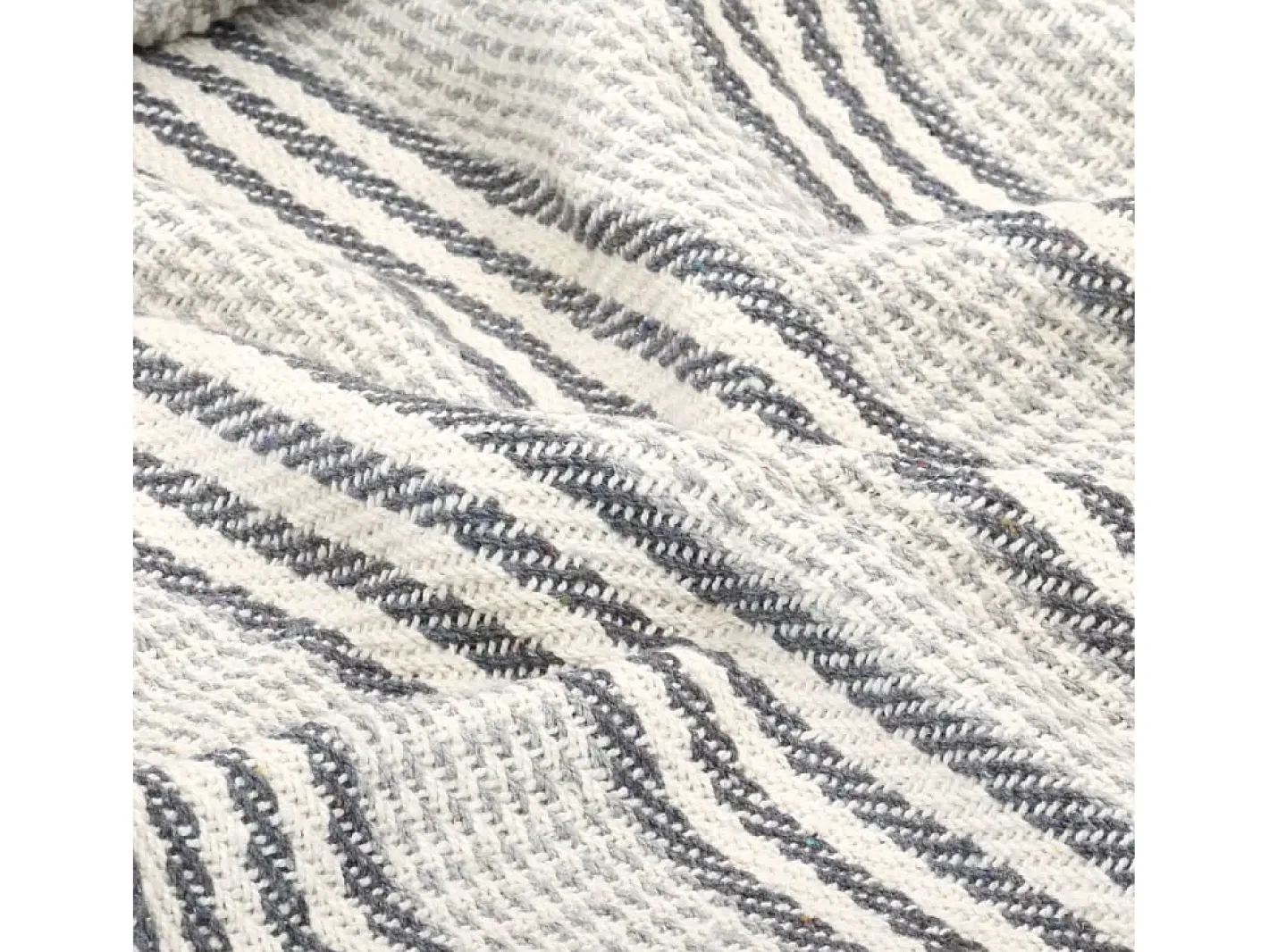 Manta a rayas de algodón y blanco 220x250 cm ES204592 Gris Sale