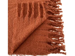 Discount Atmosphera Manta con efecto de mohair 180 x 130 cm Terracota