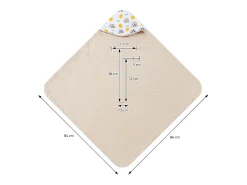 Joyz Ropa De Cama-Manta de algodón con capucha para bebé para asiento de coche o cochecito arcoíris/ Beige