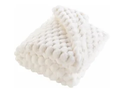 Douceur d'intérieur Manta de cuadros de imitación de piel/Sherpa Frosty 180x220 - Blanco Sale