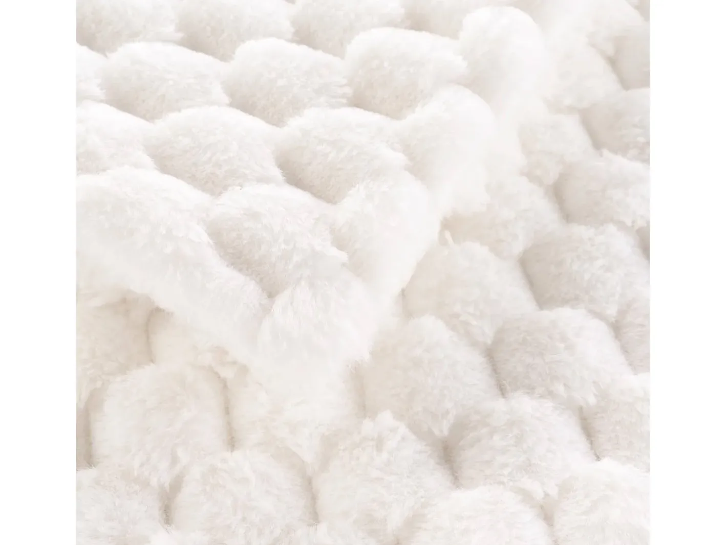 Douceur d'intérieur Manta de cuadros de imitación de piel/Sherpa Frosty 180x220 - Blanco Sale