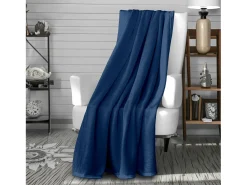 Soleil d'ocre Manta de franela 220x240 cm CALIN marino, por Azul oscuro