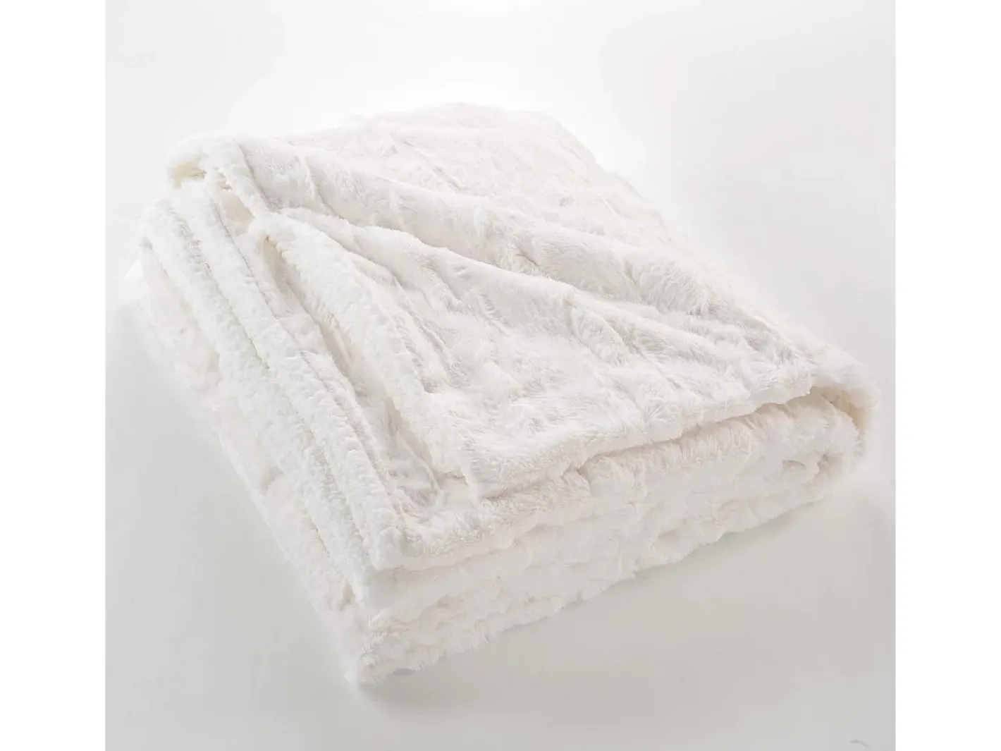 Douceur d'intérieur Ropa De Casa-Manta de Imitación de Piel "Foxy" Natural 125x150cm Suave y Esponjosa Beige