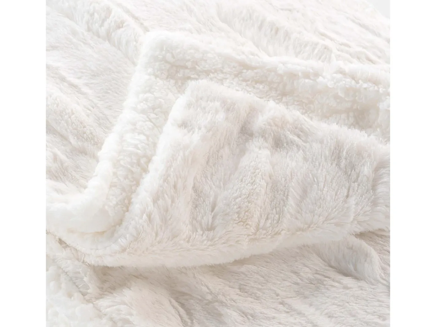 Douceur d'intérieur Ropa De Casa-Manta de Imitación de Piel "Foxy" Natural 125x150cm Suave y Esponjosa Beige