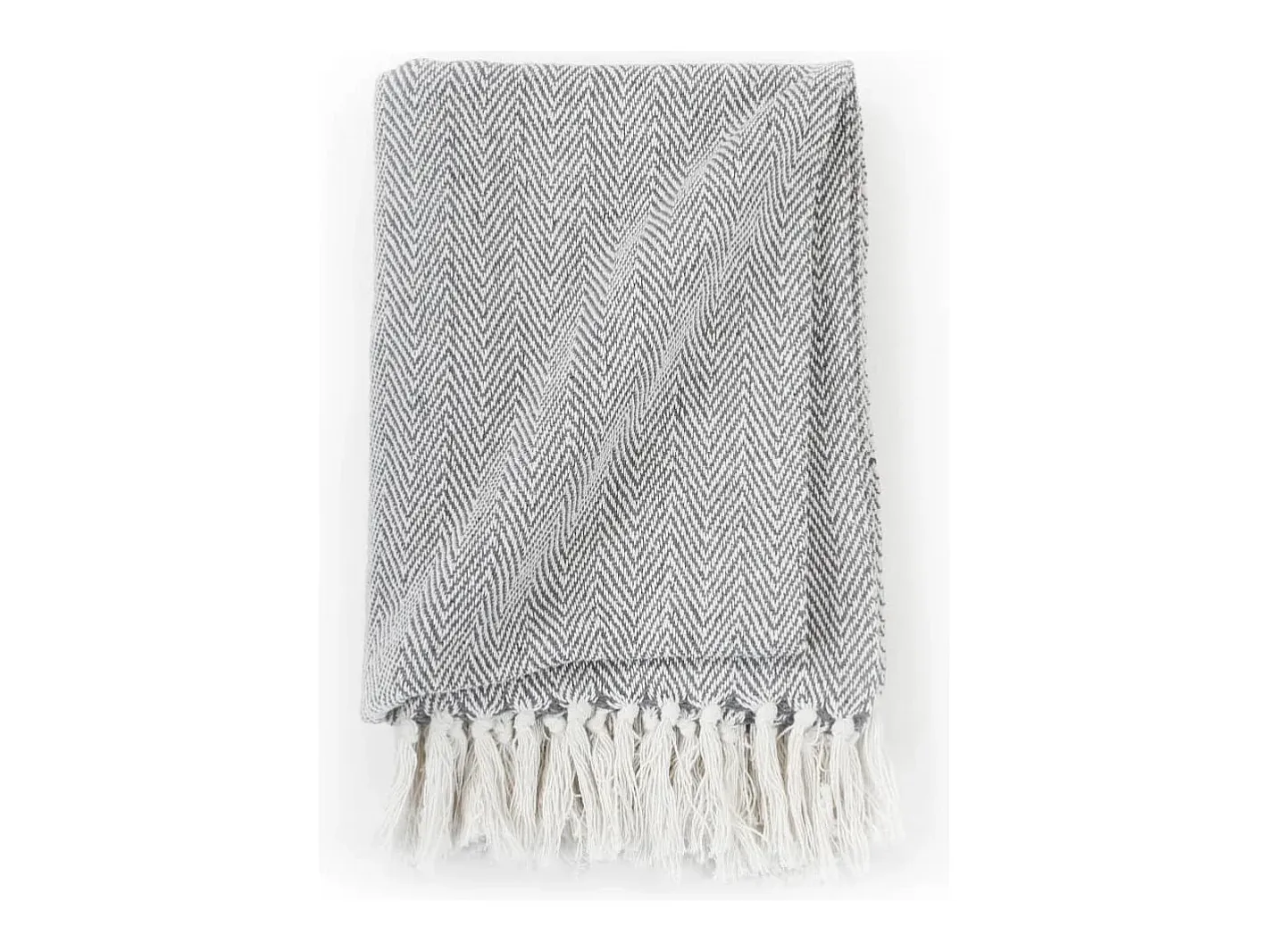 Ropa De Cama-Manta en espiguilla de algodón 160x210 cm ES317064 Gris