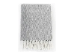 Ropa De Cama-Manta en espiguilla de algodón 160x210 cm ES317064 Gris