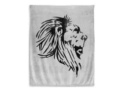 Soleil d'ocre Ropa De Casa-Manta extra suave 130x150 cm LION y gris Negro