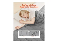 Ropa De Cama-Manta Lastrada SucceBuy, Edredón Pesado 152 x 203 cm, 11,5 kg, con Perlas de Vidrio, Apto para Personas de 113-140 kg, para Aliviar la Ansiedad y el Estrés, Gris