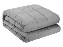 Ropa De Cama-Manta Lastrada SucceBuy, Edredón Pesado 152 x 203 cm, 11,5 kg, con Perlas de Vidrio, Apto para Personas de 113-140 kg, para Aliviar la Ansiedad y el Estrés, Gris