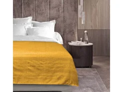 Douceur d'intérieur Manta Lucile Amarilla 220x240 cm en Polycotón Suave y Resistente - Lavable a Mano Amarillo Best