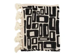 Bazar Bizar Ropa De Casa-Manta para Cama Aztec - Natural Negro