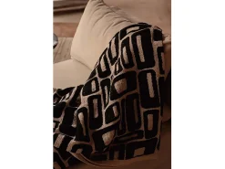 Bazar Bizar Ropa De Casa-Manta para Cama Aztec - Natural Negro