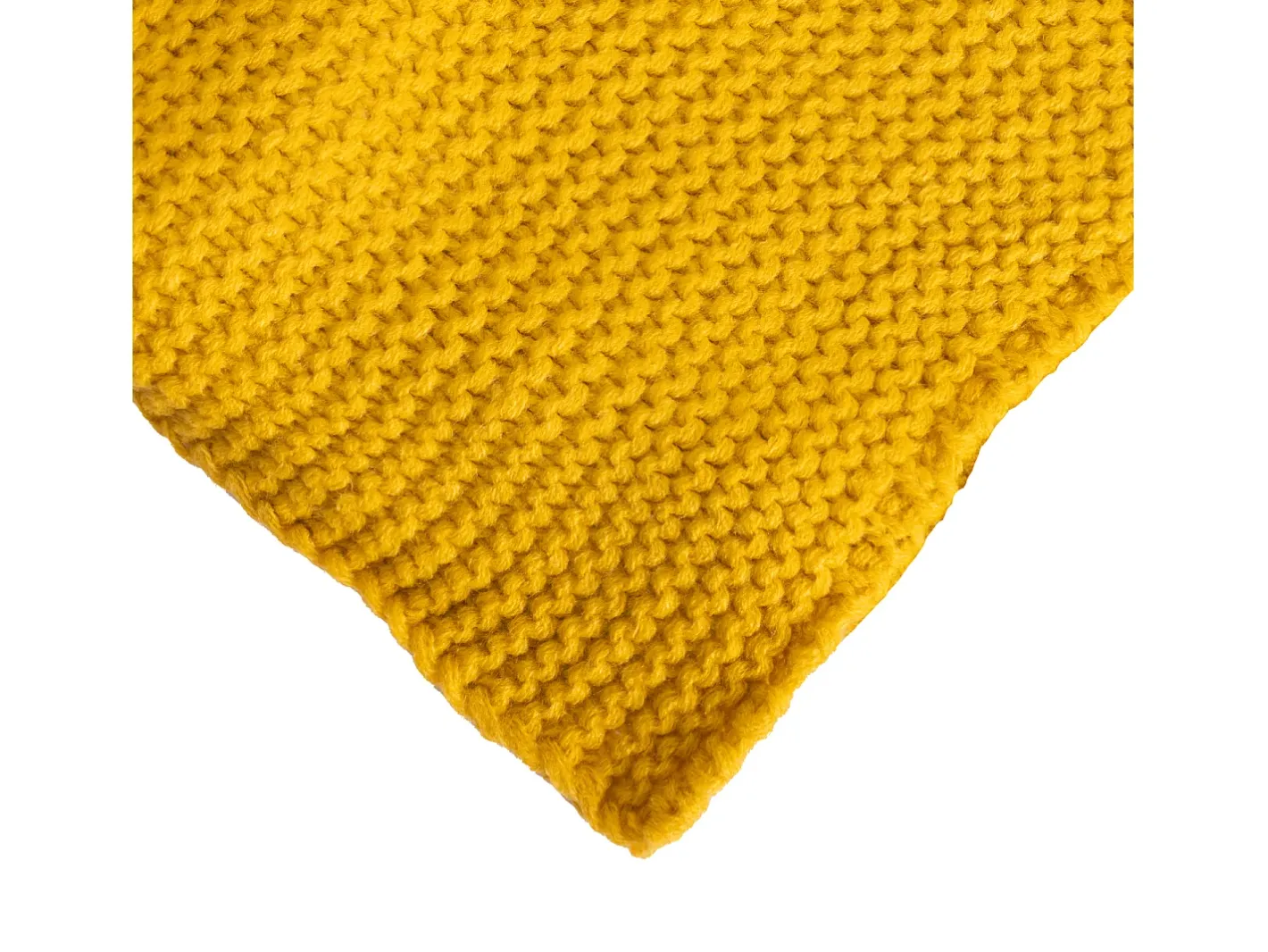 Sale Manta plaid amarilla relieve con borlas 130x170cm TRICOT - SACASA Amarillo