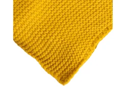Sale Manta plaid amarilla relieve con borlas 130x170cm TRICOT - SACASA Amarillo