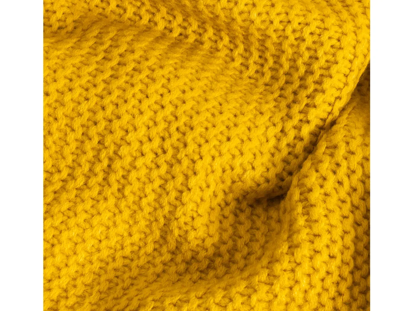 Sale Manta plaid amarilla relieve con borlas 130x170cm TRICOT - SACASA Amarillo