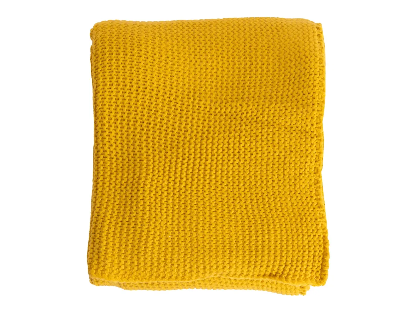 Sale Manta plaid amarilla relieve con borlas 130x170cm TRICOT - SACASA Amarillo