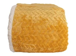 Manta plaid y blanco relieve espiga 180x220cm SHERVALD - SACASA Amarillo Hot