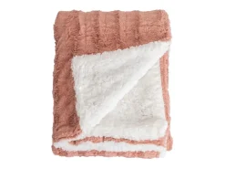 Ropa De Casa-Manta plaid bitono y blanco 180x220cm BERGIL - SACASA Rosa