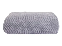 Manta plaid claro texturizado con flecos 130x170cm DENARLA - SACASA Gris Online
