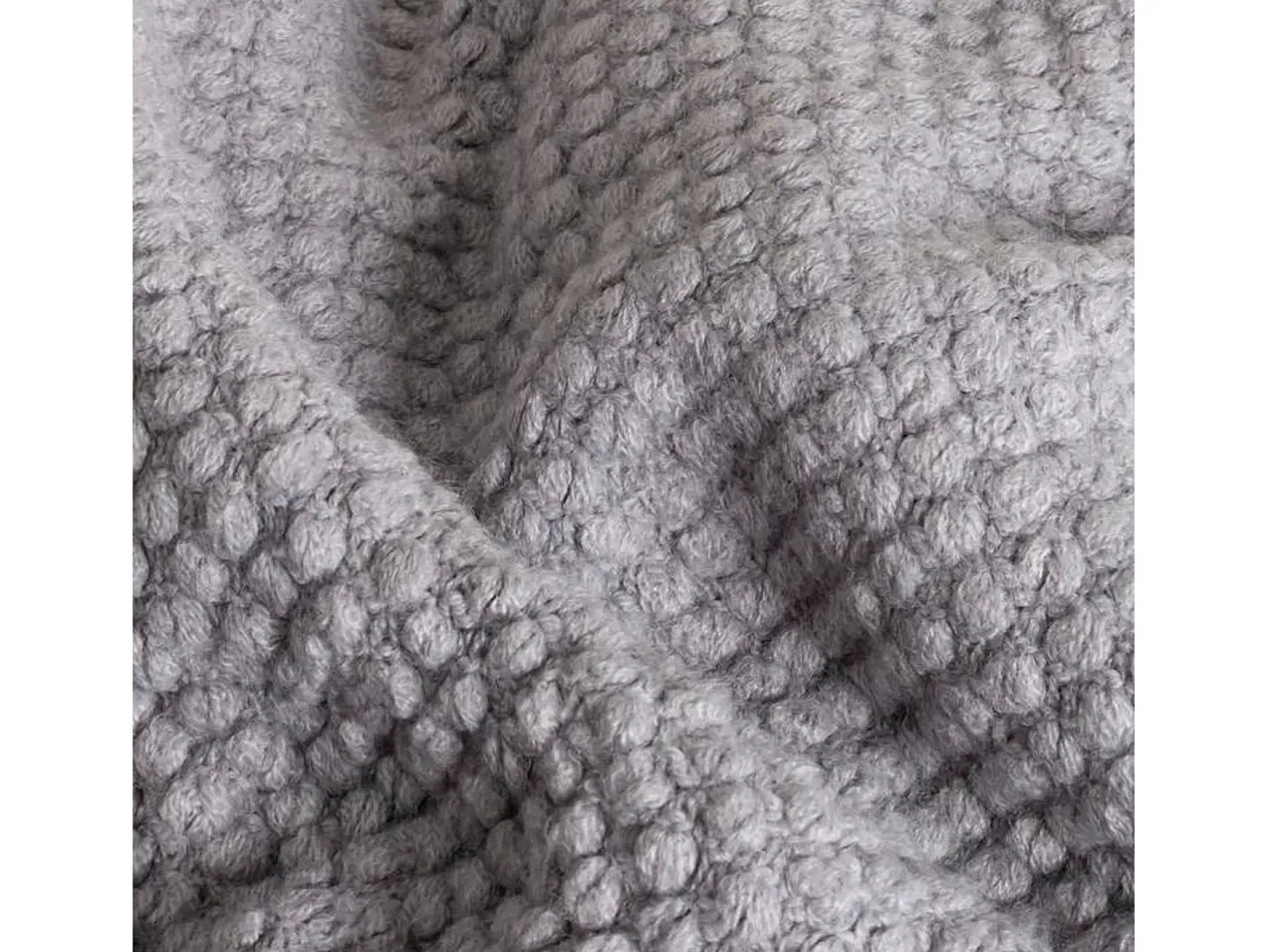 Manta plaid claro texturizado y con flecos 180x220cm DENARLA - SACASA Gris Sale