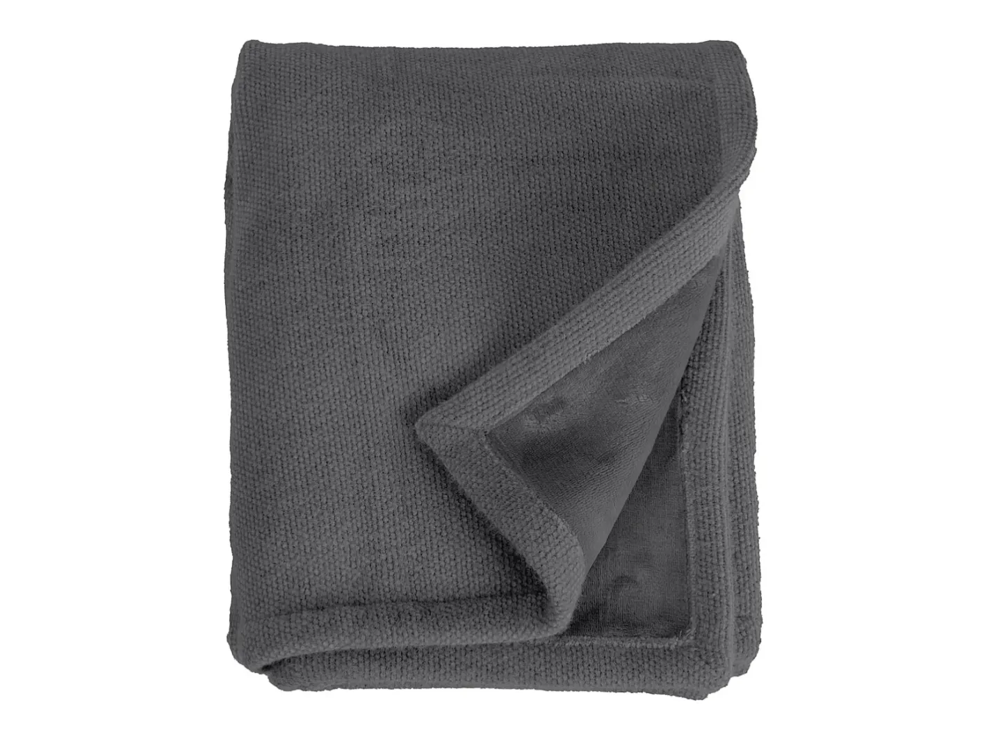 Ropa De Casa-Manta plaid oscuro 130x170cm PANORA - SACASA Gris