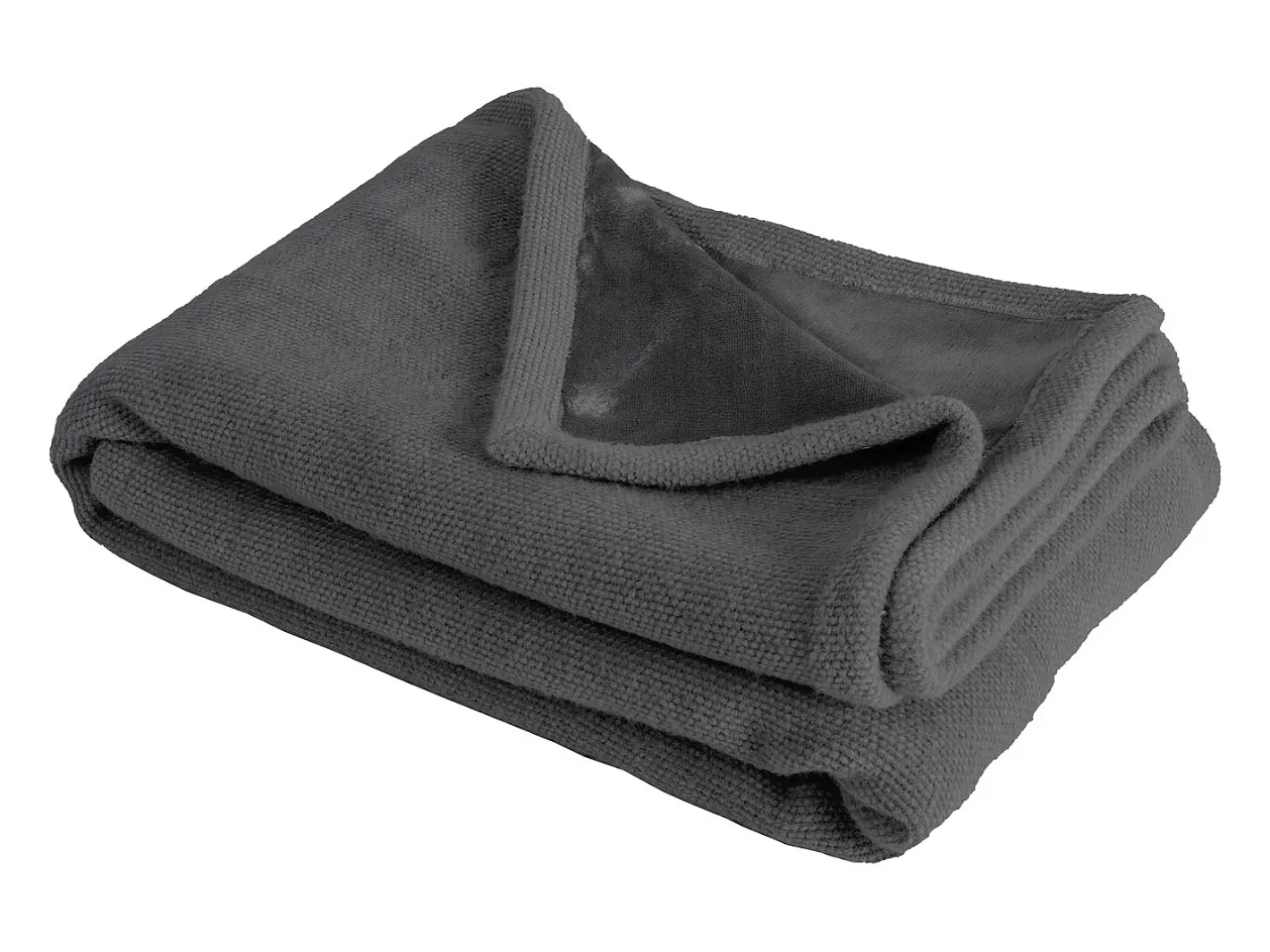 Ropa De Casa-Manta plaid oscuro 130x170cm PANORA - SACASA Gris