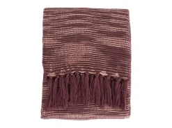 Ropa De Casa-Manta plaid morado ciruela con flecos 130x170cm ANEVIK - SACASA Rosa