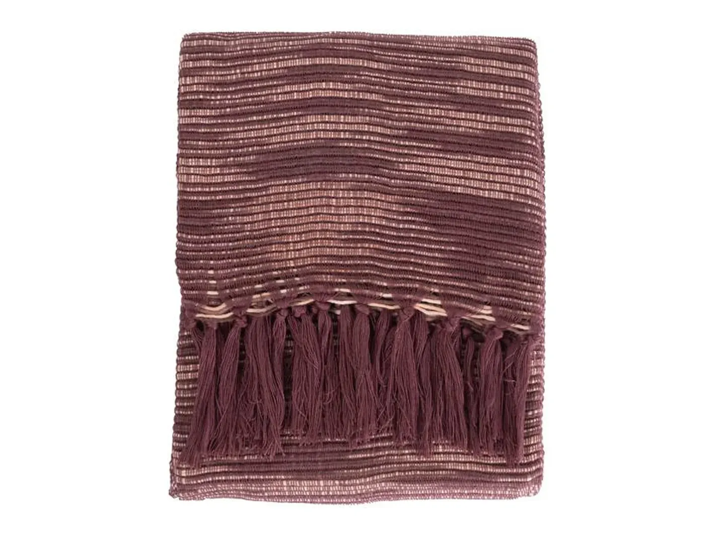 Ropa De Casa-Manta plaid morado ciruela con flecos 130x170cm ANEVIK - SACASA Rosa