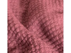 Manta plaid frambuesa texturizado y con flecos 130x170cm DENARLA - SACASA Rosa Outlet