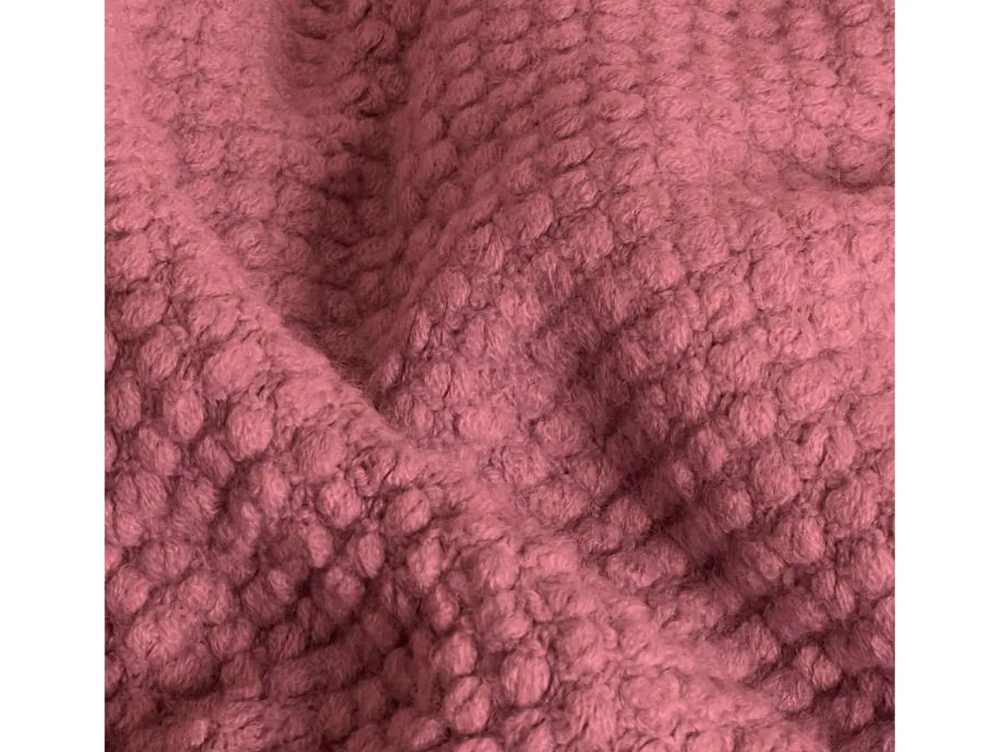 Manta plaid frambuesa texturizado y con flecos 130x170cm DENARLA - SACASA Rosa Outlet