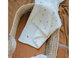 Manta reversible Love para bebé Marfil Clearance