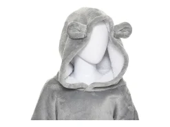 Atmosphera for Kids Ropa De Casa-Manta Sudadera con Capucha Infantil Oso 60x95 cm Suave y Cálida Atmosphera Gris