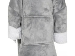 Atmosphera for Kids Ropa De Casa-Manta Sudadera con Capucha Infantil Oso 60x95 cm Suave y Cálida Atmosphera Gris