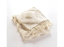 Douceur d'intérieur Manta tufted con borlas Beige Sale