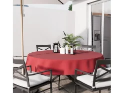 Soleil d'ocre Mantel antimanchas redondo 180 cm ALIX , de Rojo Outlet