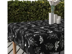 Soleil d'ocre Mantelería-Mantel cuadrado estampado antimanchas 180x180 cm NEPTUNE, por Negro