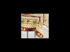 Promo Linge Mantelería-Mantel provenzal rectangular o redondo de poliéster antimanchas limón 150 x 300 cm Rojo