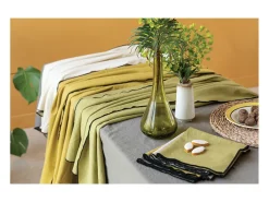 Winkler Mantelería-Mantel reciclado Grace Badiane 140 x 250 cm Verde claro