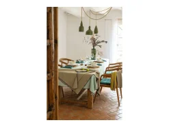 Winkler Mantelería-Mantel reciclado Grace Celadón 140 x 250 cm Verde almendra