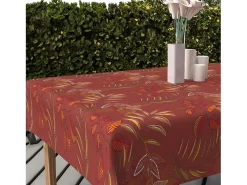 Soleil d'ocre Mantel rectangular estampado antimanchas 140x300 cm FLORES, por Rojo Discount