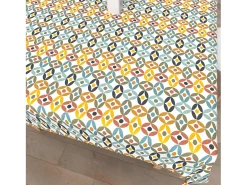 Soleil d'ocre Mantel rectangular estampado antimanchas 140x200 cm OURANOS, por Multicolor New