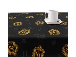 Ripshop Mantel resinado antimanchas Hufflepuff Shield Black - 300X140 cm Blanco Hot