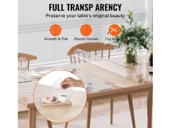 New Mantel SucceBuy Protección de Mesa en PVC, 41 X 81 CM, Manguito en Plástico , 0.15CM de Grosor Transparente
