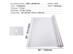 Mantel SucceBuy Protección de Mesa en PVC, 91 X 152 CM, Tapete de Escritorio en Plástico Helado, 0.15CM de Grosor Transparente Online