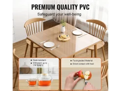 Mantelería-Mantel SucceBuy Protector de Mesa en PVC 30 X 30 CM, Protector de Escritorio en Plástico 0.15CM de Grosor Transparente