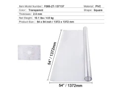 Mantelería-Mantel SucceBuy Protector de Mesa en PVC 137 X 137 CM, Protector de Escritorio en Plástico 0.2CM de Grosor Transparente